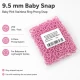 9.5 mm / 0.37 in Baby Pink Stainless Eyelet-Style Klıkit Baby Snap Fastener for babywear and children's clothing