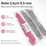 9.5 mm / 0.37 in Baby Pink Stainless Eyelet-Style Klıkit Baby Snap – 250 Sets C0095DPPKKBBP