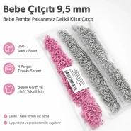 9.5 mm / 0.37 in Baby Pink Stainless Eyelet-Style Klıkit Baby Snap – 250 Sets C0095DPPKKBBP