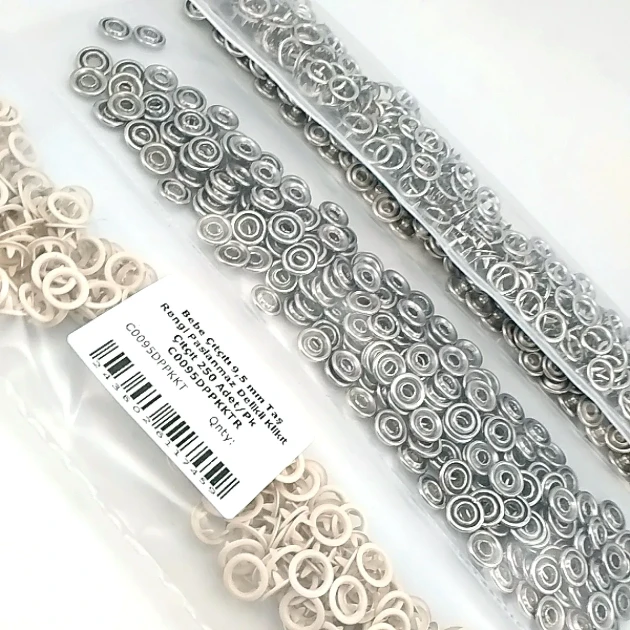 9.5 mm / 0.37 in Dark Green Stainless Eyelet-Style Klıkit Baby Snap Fastener for Babywear and Children's Clothing