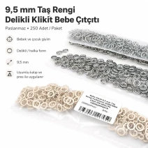 9.5 mm / 0.37 in Stone Color Stainless Eyelet-Style Klıkit Baby Snap – 250 Sets C0095DPPKKTR