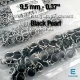 9.5 mm Black Pearl Stainless Baby Snap Fasteners, 100 Sets – C0095SPPKBLK