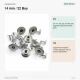 14 mm Nickel-Plated Brass Jeans Button with Star Logo, 100 Pieces Pack for Denim, Trousers, Jackets, and Bags