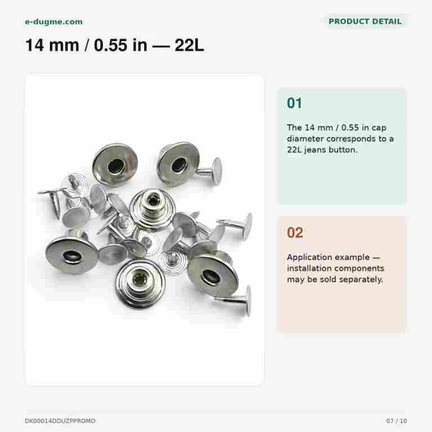 14 mm Nickel-Plated Brass Jeans Button with Star Logo, 100 Pieces Pack for Denim, Trousers, Jackets, and Bags