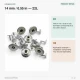14 mm Nickel-Plated Brass Jeans Button with Star Logo, 100 Pieces Pack for Denim, Trousers, Jackets, and Bags