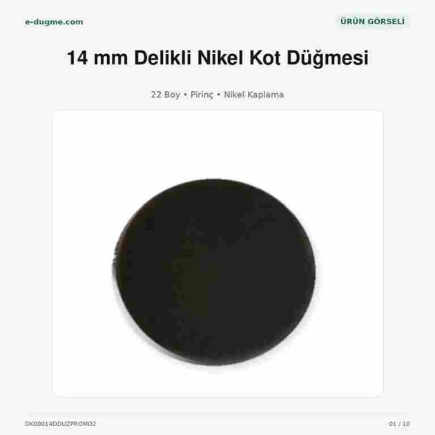 14 mm / 0.551 in Pierced Nickel Jeans Button made of brass, pack of 100, ideal for jeans and denim garments