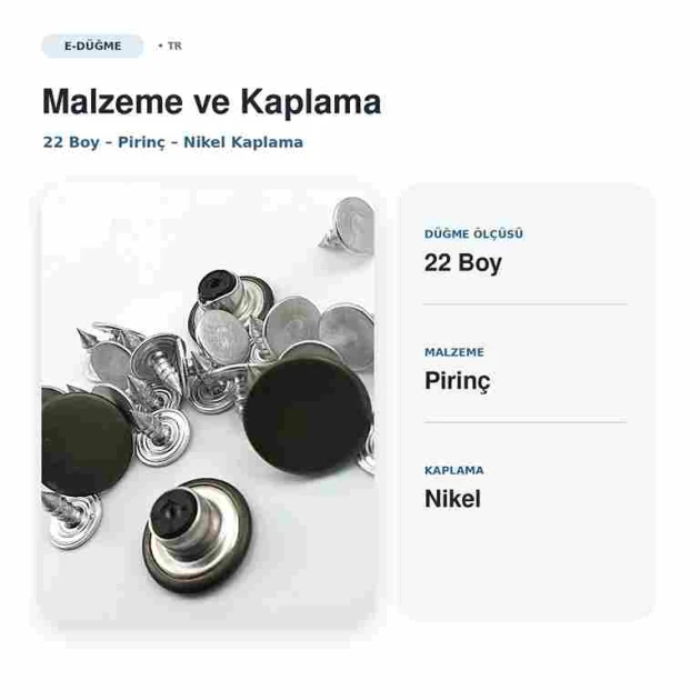 14 mm Delikli Nikel Kot Düğmesi, 100 Adet/Paket, Çakmalı Metal Düğme, Denim Ürünleri İçin