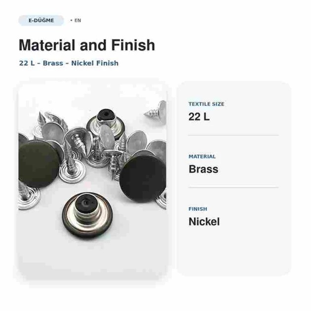 14 mm Delikli Nikel Kot Düğmesi, 100 Adet/Paket, Çakmalı Metal Düğme, Denim Ürünleri İçin