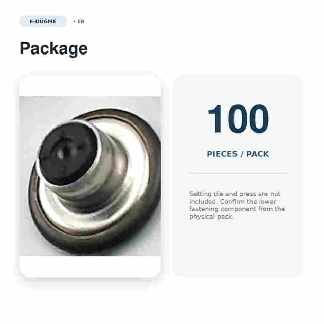 14 mm Delikli Nikel Kot Düğmesi, 100 Adet/Paket, Çakmalı Metal Düğme, Denim Ürünleri İçin