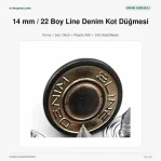 14 mm Kot Düğmesi Line Denim Sarı Oksit Plastik Altlı 100 Adet/Paket DK00014LDNMPPROMO