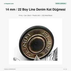 14 mm Kot Düğmesi Line Denim Sarı Oksit Plastik Altlı 100 Adet/Paket DK00014LDNMPPROMO