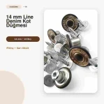 14 mm Kot Düğmesi Line Denim Sarı Oksit Plastik Altlı 100 Adet/Paket DK00014LDNMPPROMO