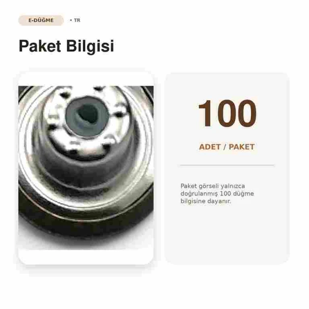 14 mm kot düğmesi, sarı oksit kaplama, plastik altlı, çanta ve mont kullanımına uygun, 100 adet paket