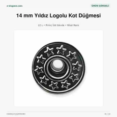 14 mm / 0.551 in 22 L Star Logo Brass Jeans Button Nickel Color Pack of 75 DK00014YLDZPPROMO