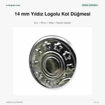 14 mm / 0.551 in 22 L Star Logo Brass Jeans Button Nickel Color Plastic Cup Pack of 75 DK00014YLDZPPROMO2