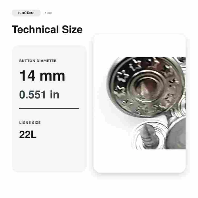 14 mm Yıldız Logolu Nikel Kot Düğmesi, 75 Adet/Paket, Pirinç ve Plastik Malzeme, Denim Ürünler İçin Uygun