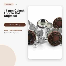 17 mm Çelenk Logolu Kot Düğmesi Bakır Oksit Renk 100 Adet/Paket DK00017CLNKPROMO