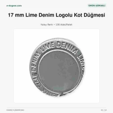 17 mm / 0.669 in Lime Denim Logo Tin-Color Jeans Button Pack of 100 DK00017LDNMPROMO
