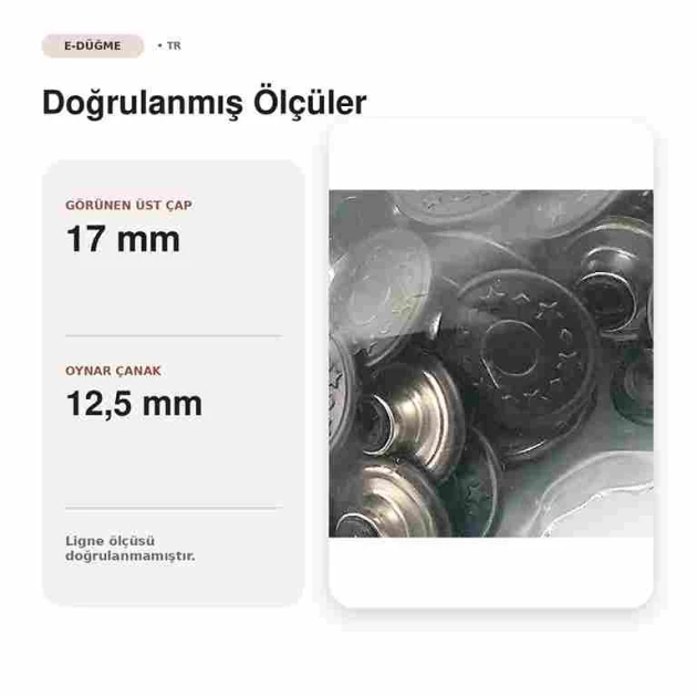 17 mm Yıldız Logolu Bakır Oksit Kot Düğmesi, 100 Adet/Paket - Dayanıklı ve Estetik