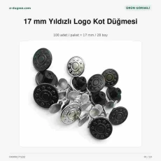 17 mm / 0.67 in Star Logo Jeans Button with Plastic Back, 100 pcs/Pack DK00017YLDZPPROMO