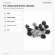 17 mm / 0.67 in Star Logo Jeans Button with Plastic Back, 100 pcs/Pack, durable metal buttons for denim projects