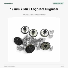 17 mm / 0.67 in Star Logo Jeans Button with Plastic Back, 100 pcs/Pack DK00017YLDZPPROMO1
