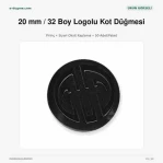 20 mm / 0.79 in 32L Logo Jeans Button Black Oxide Fixed Cup 50 Pieces DK00020LGLPROMO