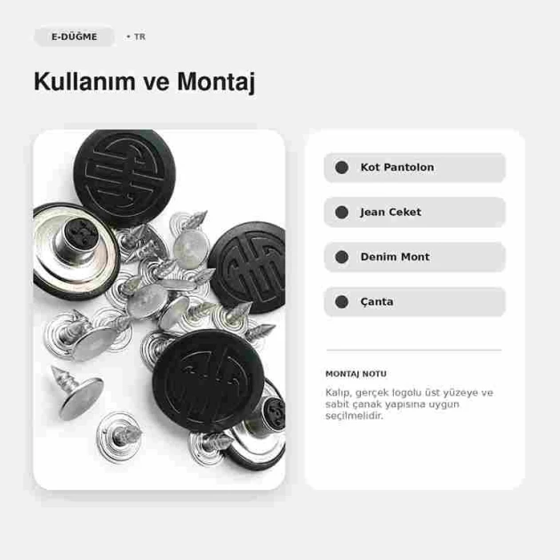 20 mm logolu siyah oksit kot düğmesi, dayanıklı bakır malzeme, 50 adet paket içeriği