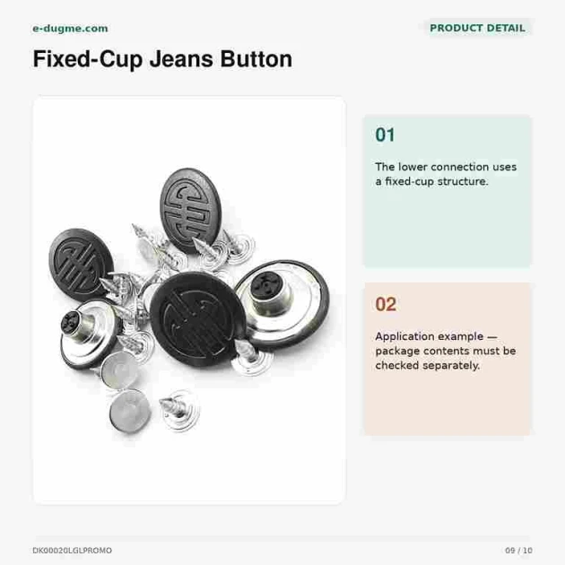 20 mm / 0.79 in 32L Black Oxide Jeans Button with Logo, Pack of 50 for Denim Projects