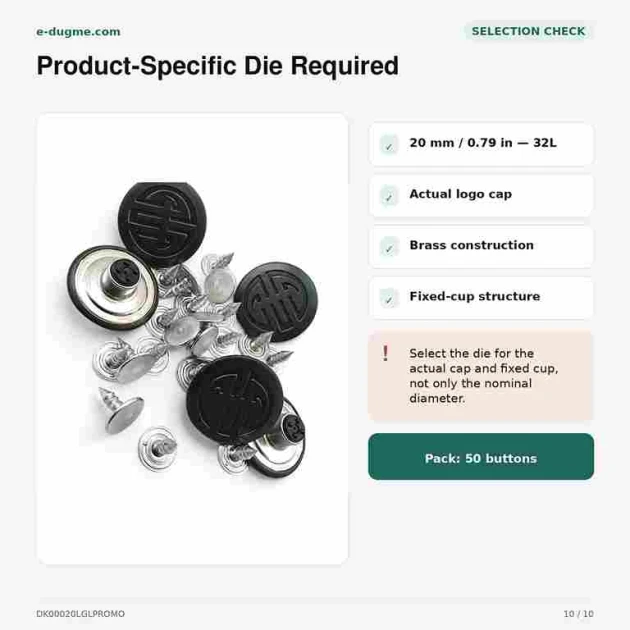 20 mm / 0.79 in 32L Black Oxide Jeans Button with Logo, Pack of 50 for Denim Projects