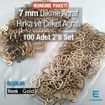 7.5 mm / 0.30 in Zamak Metal Sew-On Hook & Eye Closure, 100 Pieces E1762PROMO