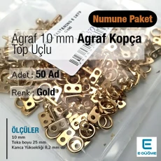 10 mm / 0.394 in Ball-Tip Sew-On Hook Fastener, 50 Pieces E 1879 PROMO