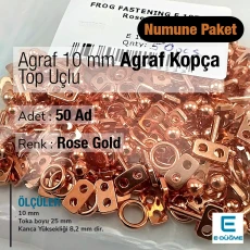 10 mm / 0.394 in Ball-Tip Sew-On Hook Fastener, 50 Pieces E 1879 PROMO
