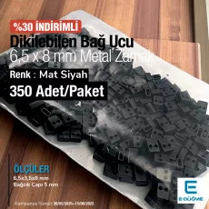 Dikilebilen Bağ Ucu Promosyon Paket 6,5 x 8 mm Giriş 5 mm 350 Adet/Paket E 2004 PROMO