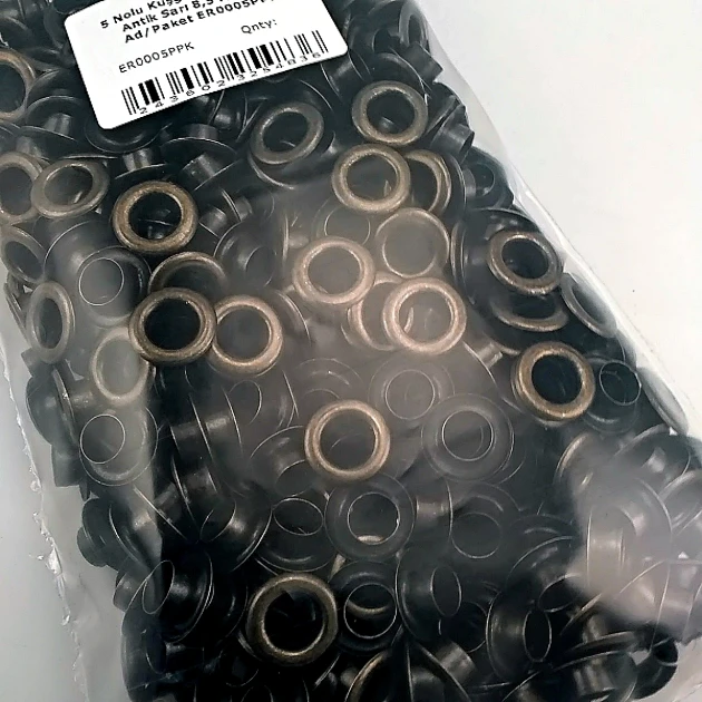 8,5 mm 5 Kuşgözü Antik Sarı Paslanmaz 5 Nolu 00 Ad/Paket ER0005PPKAS