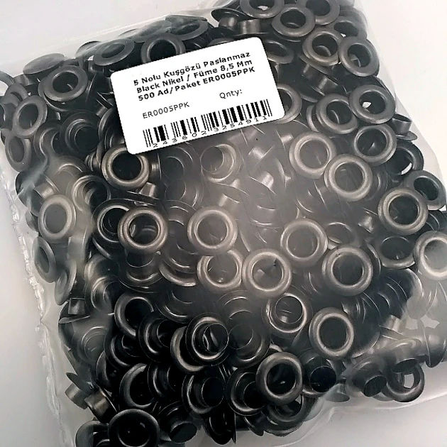 21/64" Eyelet 8.5 mm Black Nickel Stainless 500 Pcs/Pack ER0005PPKBN