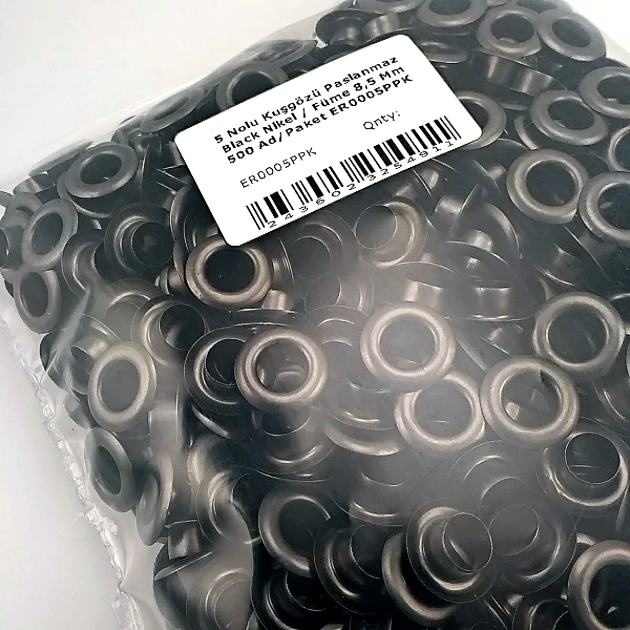 21/64" Eyelet 8.5 mm Black Nickel Stainless 500 Pcs/Pack ER0005PPKBN