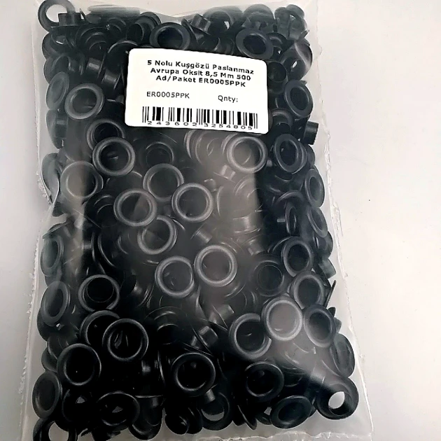 8.5 mm Eyelet 21/64" Black Okside Stainless 500 Pcs/Pack ER0005PPKSO