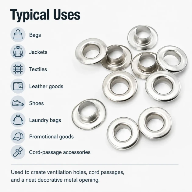 25/64" Eyelet Stainless Steel Free Nickel Inner Diameter 10 mm (250 Pcs/Pack) ER0024PPK