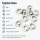 25/64" Eyelet Stainless Steel Free Nickel Inner Diameter 10 mm (250 Pcs/Pack) ER0024PPK
