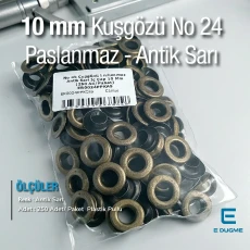 10 mm / 0.39 in Inner Diameter Antique Brass-Tone Stainless Metal Eyelet Capsule, 250 pcs/Pack ER0024PPKAS