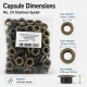 10 mm Antique Brass-Tone Stainless Metal Eyelet Capsule for Textile and Leather Applications, 250 pcs Pack