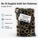 10 mm / 0.39 in Inner Diameter Antique Brass-Tone Stainless Metal Eyelet Capsule, 250 pcs/Pack ER0024PPKAS