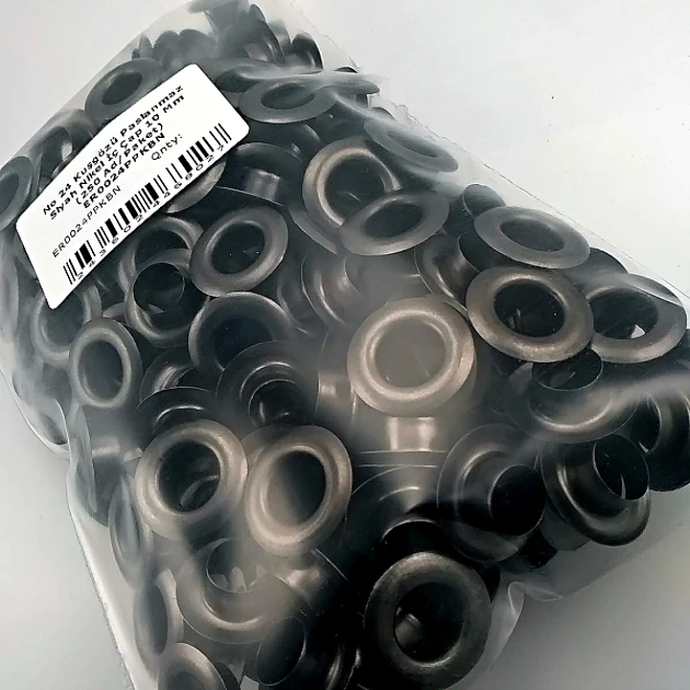 10 mm Kuşgözü Füme - Siyah Nikel Paslanmaz No 24 (250 Ad/Paket) ER0024PPKBN