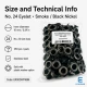 10 mm / 0.39 in Inner Diameter Black Nickel-Tone Stainless Metal Eyelet Capsule for bags, jackets, and textiles, 250 pcs/Pack