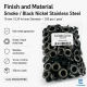 10 mm / 0.39 in Inner Diameter Black Nickel-Tone Stainless Metal Eyelet Capsule for bags, jackets, and textiles, 250 pcs/Pack