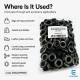 10 mm / 0.39 in Inner Diameter Black Nickel-Tone Stainless Metal Eyelet Capsule for bags, jackets, and textiles, 250 pcs/Pack