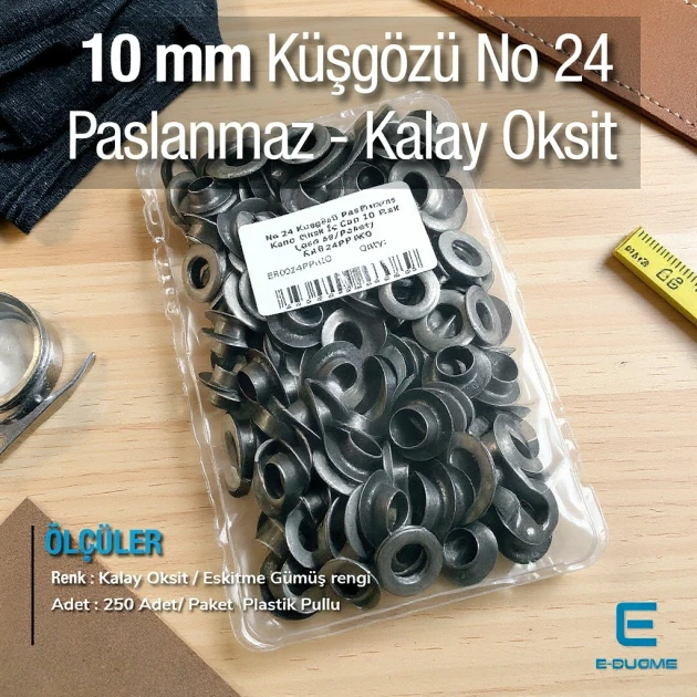 10 mm Eyelet Stainless Steel Old Silver 25/64" (250 Pcs/Pack) ER0024PPKKO