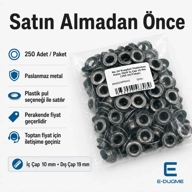 10 mm Antique Silver-Tone Stainless Metal Eyelet Capsule for Apparel and Textile Applications