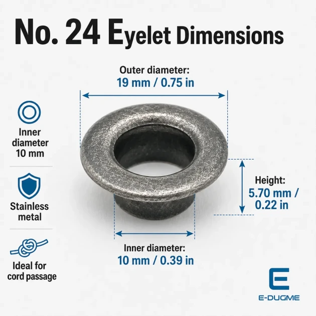 10 mm Antique Silver-Tone Stainless Metal Eyelet Capsule for Apparel and Textile Applications